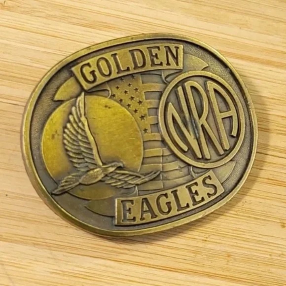 NRA Golden Eagles Brass Belt Buckle - Picture 3 of 5